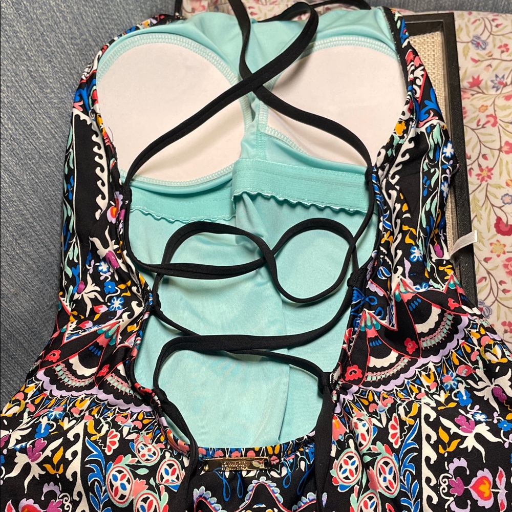 Laundry By Shelli Segal Multicolor Patterned One Piece Swimsuit - Picture 4 of 9